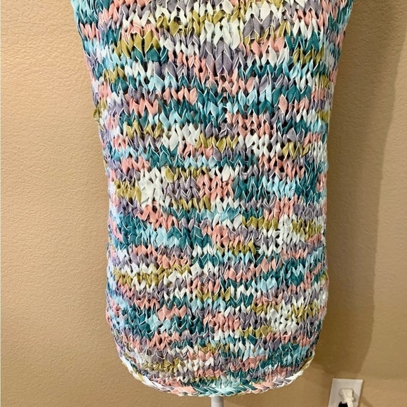 NEW Ocote Braided Top XS /S Pastel Multicolor Cotton/Poly Sleeveless Knit Design - Picture 3 of 13